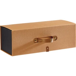 Caixa Cartão Presente Preto / imitação pele Fecho Magnético c/ Alça 37x15x13cm