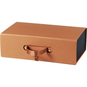 Caixa Cartão Presente Preto / imitação pele Fecho Magnético c/ Alça 33,5x20x10,5cm