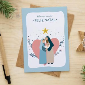 Postal de Natal – coração Sagrada Família