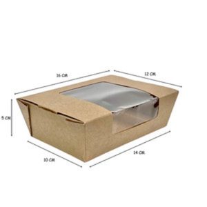 Caixa Take Away C/ Janela | Kraft | 25 Unidades