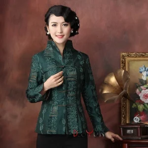 Veste Chinoise Femme  Plumes de Paon