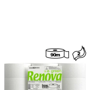Papel Higiénico Jumbo Renovagreen 2F 90m — Pack 12 Rolos