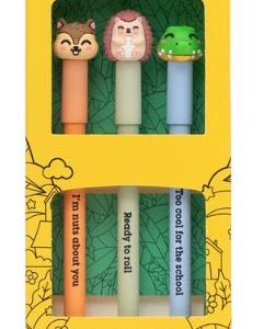 KIT 3 x ESFEROGRAFICAS APAGÁVEIS MR WONDERFUL BO-BO – ESQUILO, OURIÇO E CROCODILO