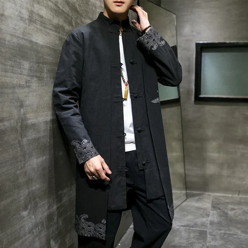 Veste Chinoise Homme Longue - Image 3