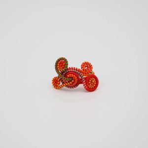 Anel étnico – espiral vermelha