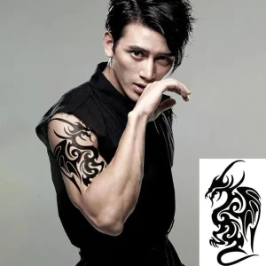 Tatouage Dragon Chinois en Ombres Sombres