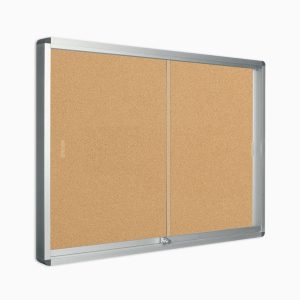 Vitrine de interior em cortiça com portas de correr Bi-Office
