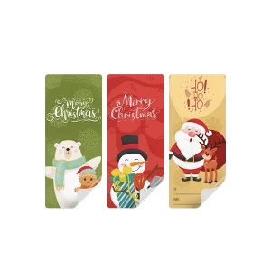 Etiquetas Adesivas Brancas NATAL Bonecos 7x4cm – Pack 45 uni.