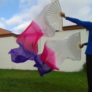 Éventails Chinois  de Danse Blancs Roses et Violets