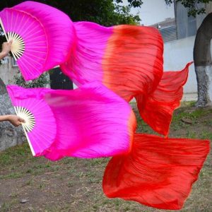 Éventails Chinois  de Danse Roses et Rouges