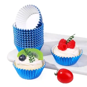 Copo Papel Queques/ Cupcake/ Formas de Papel Azul 4.8×7.5x3cm Pack 100
