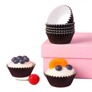 Copo Papel Queques/ Cupcake/ Formas de Papel Preto 4.8×7.5x3cm Pack 100