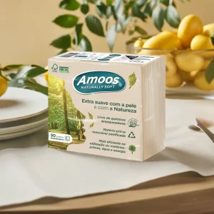 Guardanapo Amoos Naturally Soft 33x33 2F — Cx. 1500 Un. | FSC