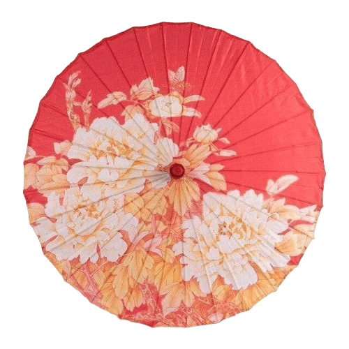 Ombrelle Chinoise Pivoines Dorées