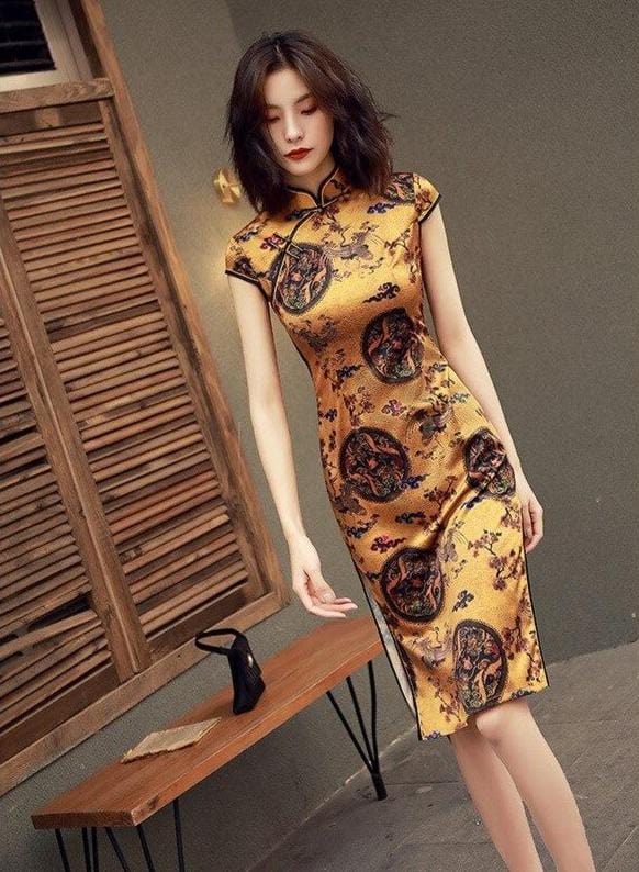 Robe Chinoise Manches Courtes - Image 4