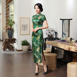 Robe Chinoise  Motifs Végétaux