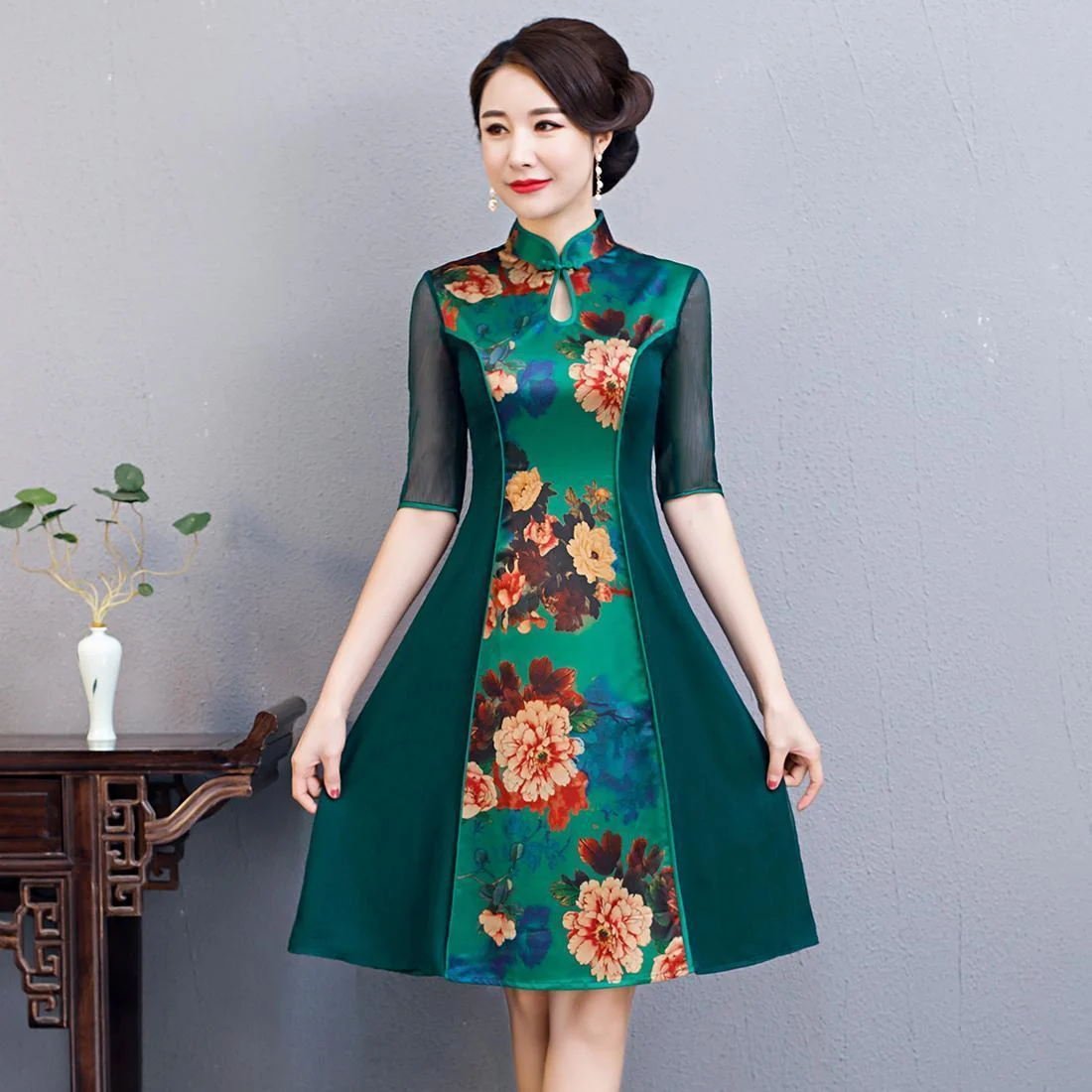 Robe Chinoise Pivoines - Image 6