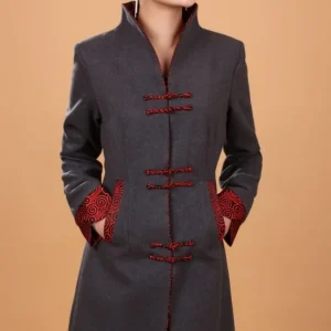 Veste Chinoise Femme  Grise