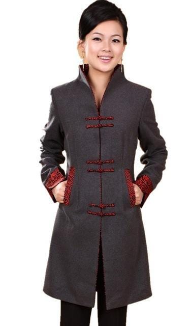 Veste Chinoise Femme Grise - Image 8